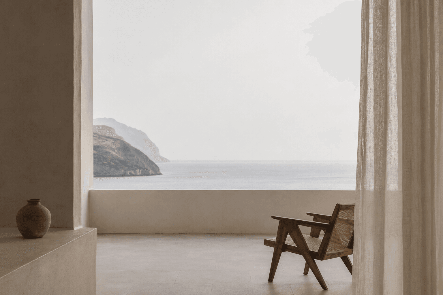 Calm balcony overlooking the ocean — a quiet space for reflection
